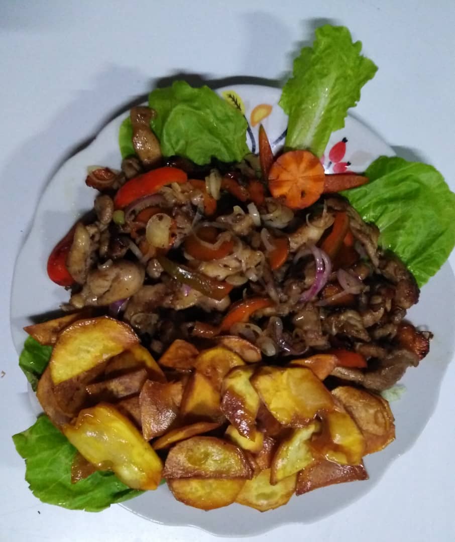 Fajitas de pollo con vegetales