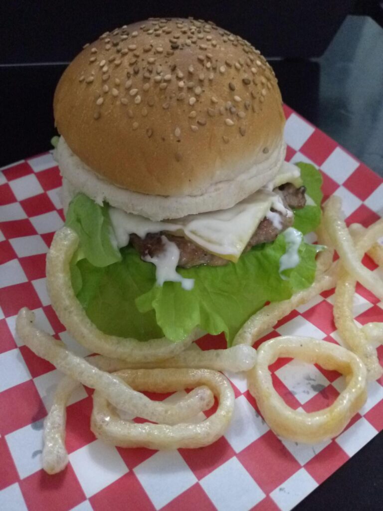 Hamburguesa jamón y queso